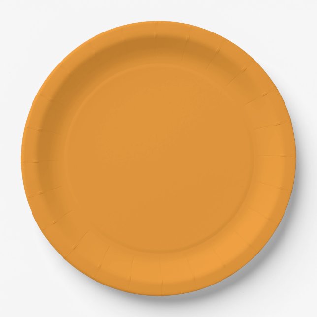 Assiettes En Carton Plaques de papier clair orange uni orange (Devant)