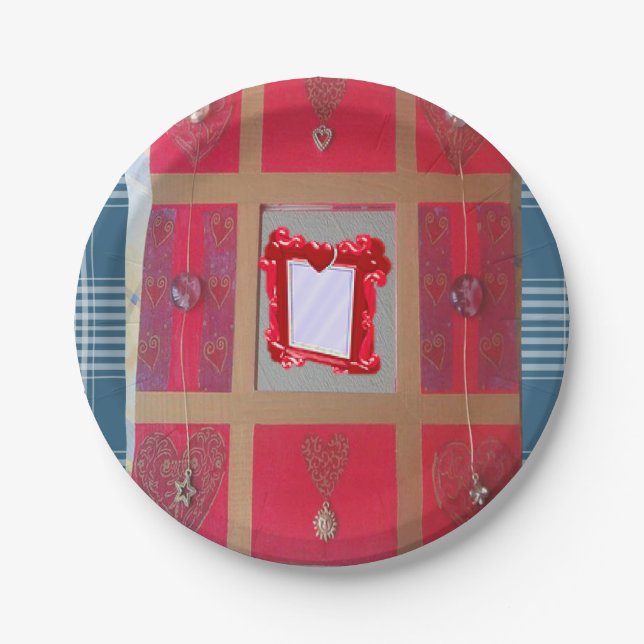 Assiettes En Carton Plaques de papier Coeur (Devant)