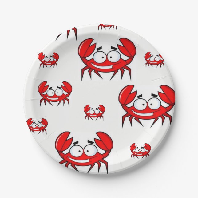 Assiettes En Carton Plaques de papier Crabes (Devant)