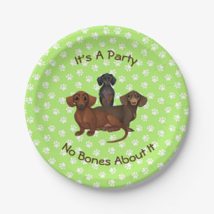 Assiettes En Carton Plaques de papier Dachshund vert clair