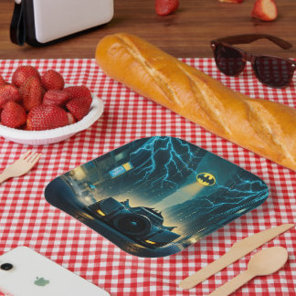 Assiettes En Carton Plaques de papier d'anniversaire Batman Super Hero