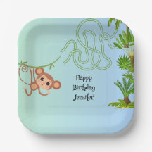 Plaques de papier d'anniversaire du singe et de la