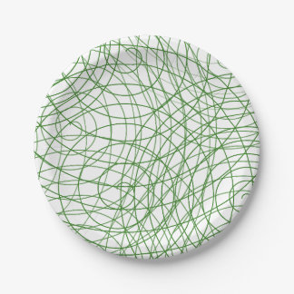 Assiettes En Carton Plaques de papier d'art Abstrait vert moderne