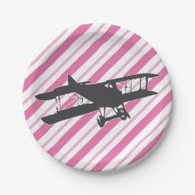 Plaques de papier d'avion Vintage rose et gris