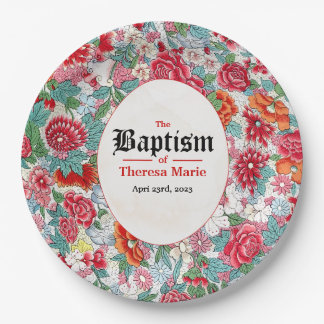 Assiettes En Carton Plaques de papier de baptême florale