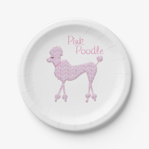 Assiettes En Carton Plaques de papier de caniche rose