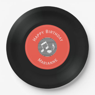 Assiettes En Carton Plaques de papier de conception Vinyl Records