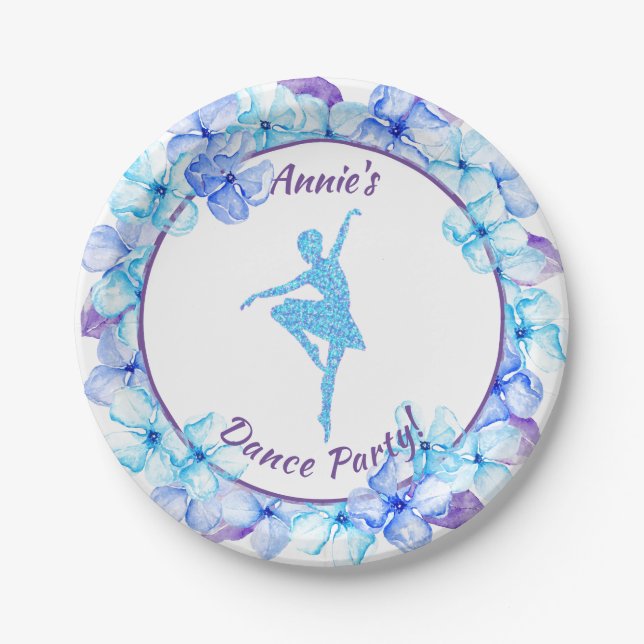 Assiettes En Carton Plaques de papier de danse florale Ballerina (Devant)