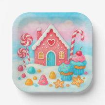 Plaques de papier de fête de vacances de Candyland