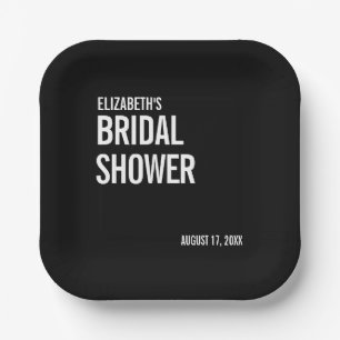 Assiettes En Carton Plaques de papier de Fête des mariées de typograph