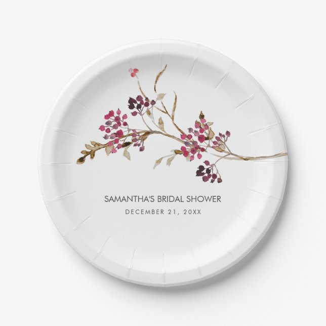 Assiettes En Carton Plaques de papier de Fête des mariées rustique (Devant)