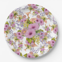 Plaques de papier de Flore Vintage Fleur sauvage d