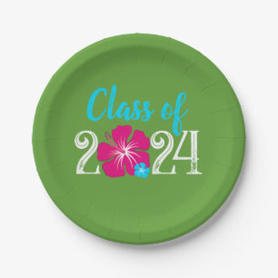 Assiettes En Carton Plaques de papier de graduation verte tropicale Lu