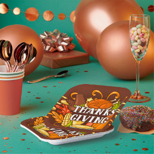 Assiettes En Carton Plaques de papier de jour bon thanksgiving