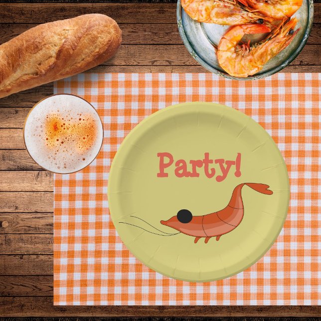 Assiettes En Carton Plaques de papier de la crevette (No party can be missing a cute shrimp plate
)
