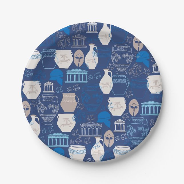 Assiettes En Carton Plaques de papier de la Grèce antique (Devant)
