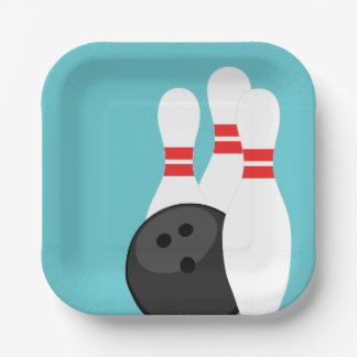 Assiettes En Carton Plaques de papier de la partie de Bowling bleu tur