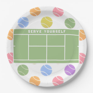Assiettes En Carton Plaques de papier de la partie de tennis