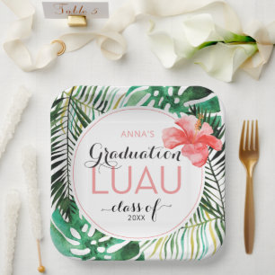 Assiettes En Carton Plaques de papier de la partie Luau Tropical Gradu