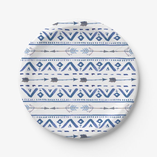 Assiettes En Carton Plaques de papier de la tribu Boho (Devant)
