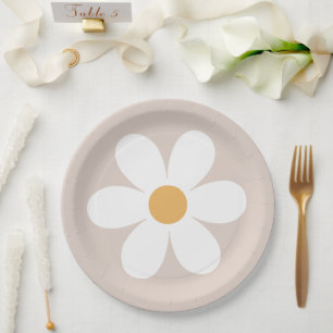 Assiettes En Carton Plaques de papier de marguerite rose rosé