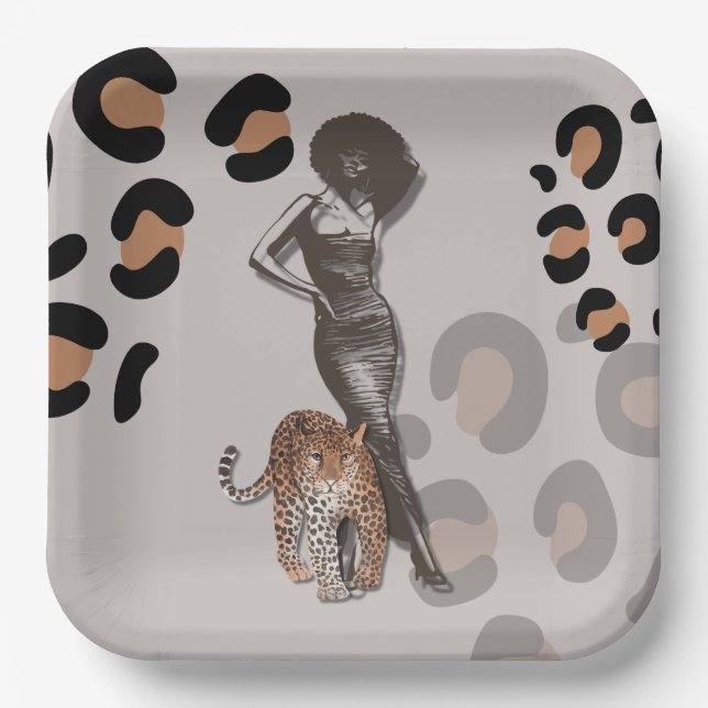Assiettes En Carton Plaques de papier de mode pour femmes (Recto)