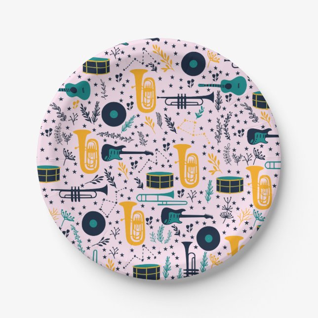 Assiettes En Carton Plaques de papier de musique (Devant)