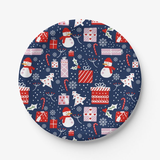 Assiettes En Carton Plaques de papier de Noël (Devant)