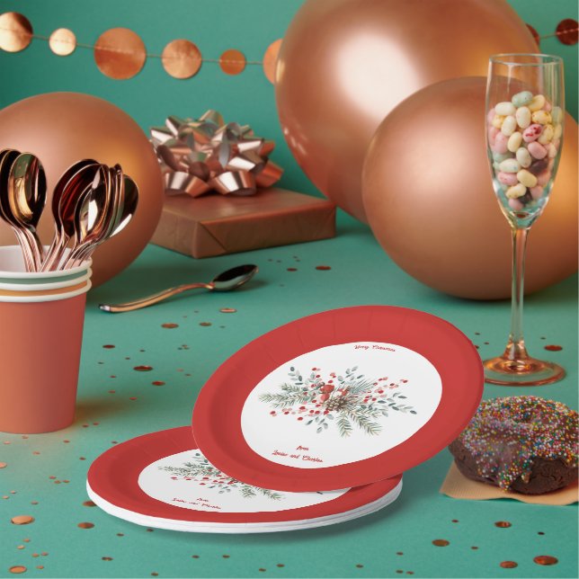 Assiettes En Carton Plaques de papier de Noël (Multi)