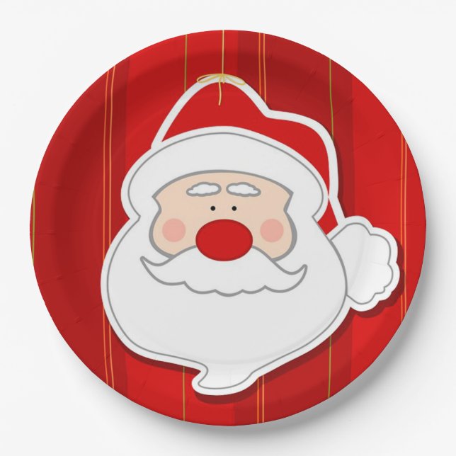 Assiettes En Carton Plaques de papier de Noël/Santa Claus (Devant)