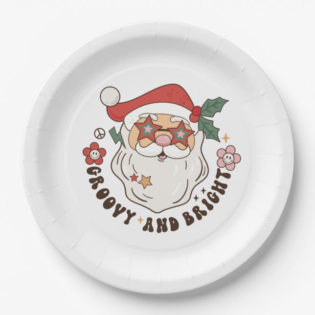 Assiettes En Carton Plaques de papier de Noël super (Devant)