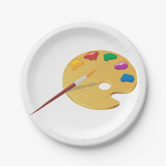 Assiettes En Carton Plaques de papier de palette de peintres (Devant)