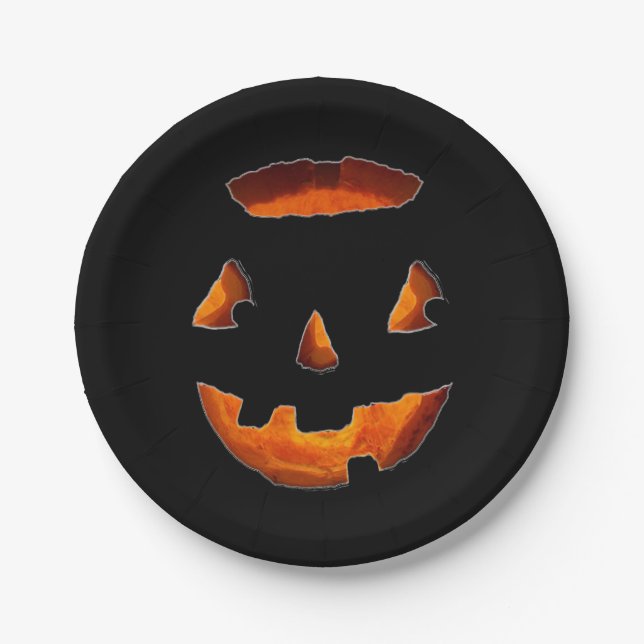 Assiettes En Carton Plaques de papier de partie d'Halloween (Devant)
