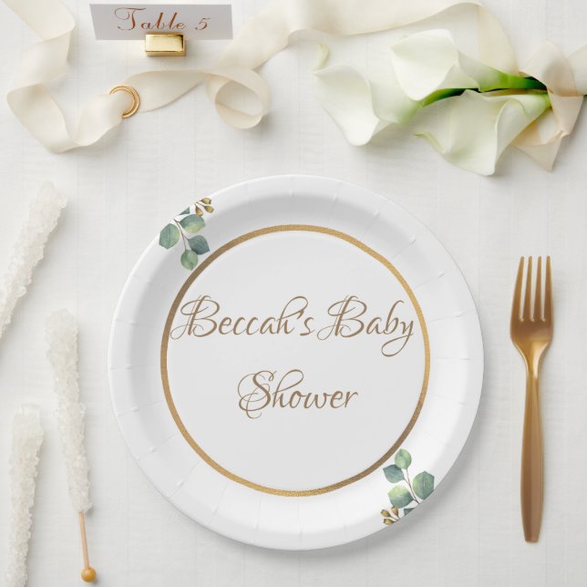 Assiettes En Carton Plaques de papier de partie élégantes (Mariage)