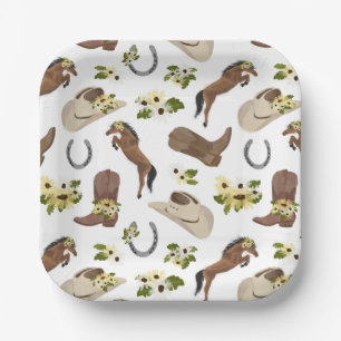 Assiettes En Carton Plaques de papier de pays et de fleurs