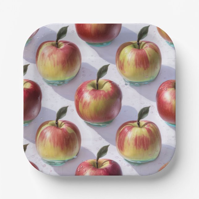 Assiettes En Carton Plaques de papier de récolte Orchard Red Apple (Recto)