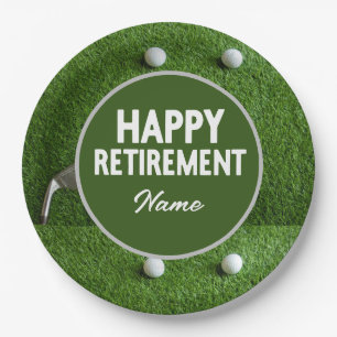 Assiettes En Carton Plaques de papier de retraite Golf Happy