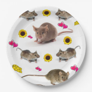 Assiettes En Carton Plaques de papier de souris de tournesol