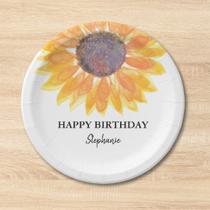 Assiettes En Carton Plaques de papier de tournesol personnalisées et j