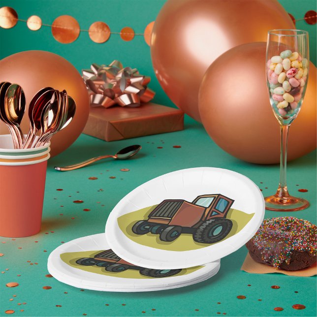 Assiettes En Carton Plaques de papier de tracteur Brown (Créateur téléchargé)