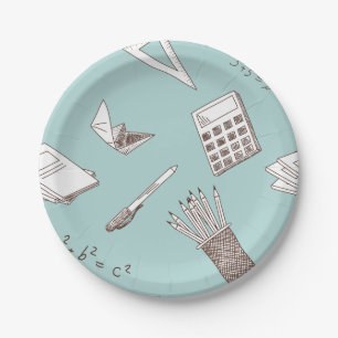 Assiettes En Carton Plaques de papier d'éducation mathématique scolair