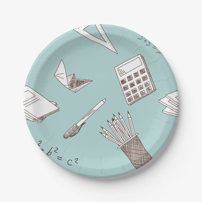 Assiettes En Carton Plaques de papier d'éducation mathématique scolair (Devant)