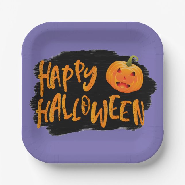 Assiettes En Carton Plaques de papier d'Halloween (Recto)
