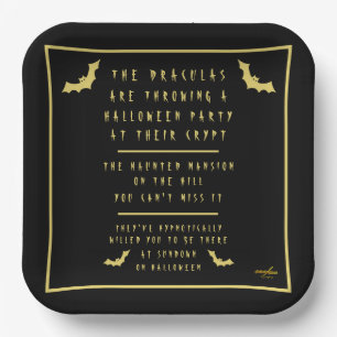 Assiettes En Carton Plaques de papier d'Halloween par la poète Adiela