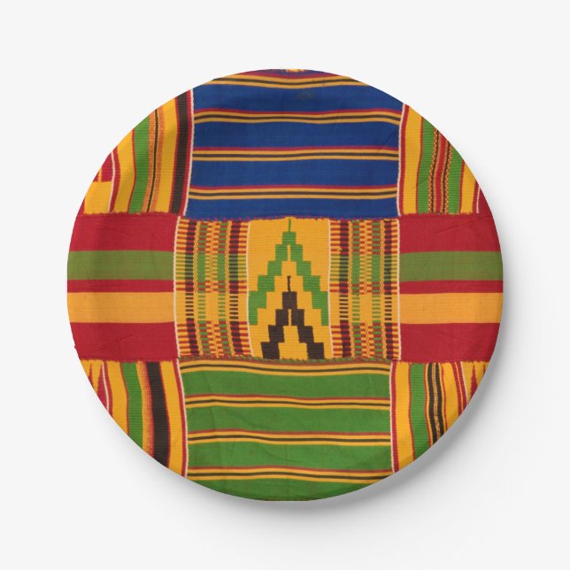 Assiettes En Carton Plaques de papier d'impression Kente (Devant)