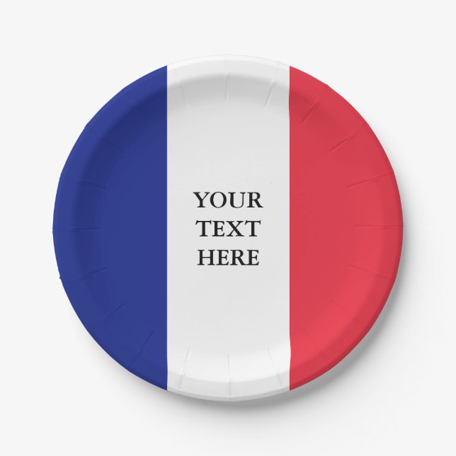 Assiettes En Carton Plaques de papier drapeau français pour la fête et (Devant)