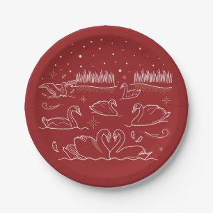 Assiettes En Carton Plaques de papier du septième jour de Noël 7 pouce