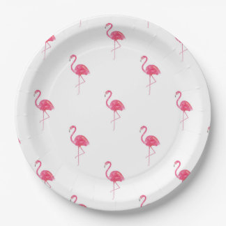 Assiettes En Carton Plaques de papier Flamant rose 9 pouces