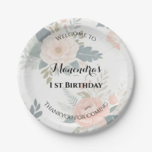 Plaques de papier floral personnalisées pour la 1è