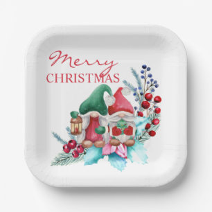 Assiettes En Carton Plaques de papier glacé de Noël mignonnes scandina